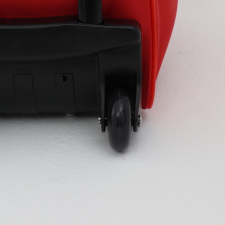 Road bag on wheels, external pocket, red color-3