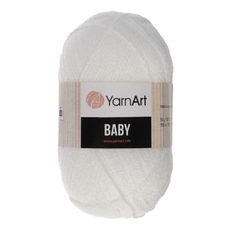 Baby yarn 100% acrylic 150m/50g (501 white)-4
