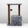House for cats with a claw, two -story, with windows, 50 x 36 x 75 cm, gray with paws