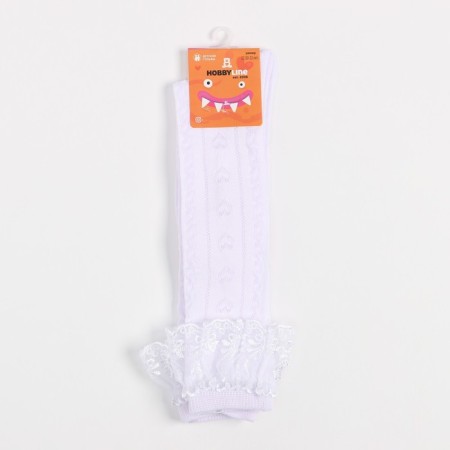 Golphs children's openwork with ruffles, white color, size 18-11