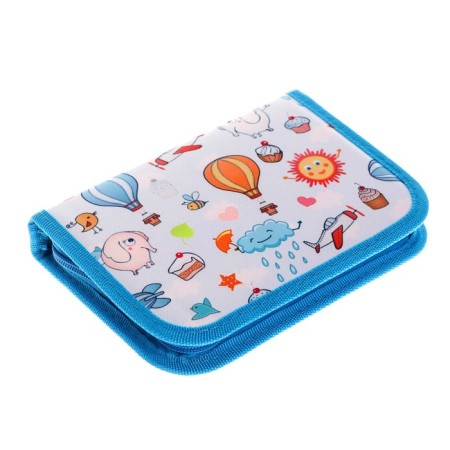 School "sky", 13 x 19.5 cm, on a zipper, 1 section, with filling, fabric-1