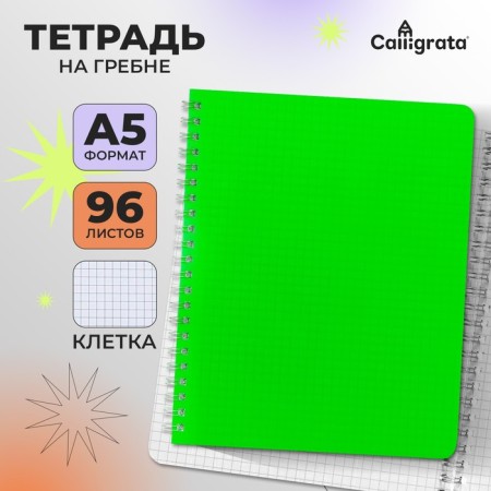 Notebook on the crest A5 96 sheets in the Calligrata cell green, plastic cover, offset block