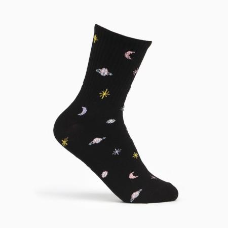 Women's socks, black color/space, size 35-37