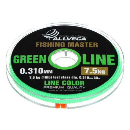Monophile Fine Allvega Fishing Master, diameter 0.310 mm, test 7.5 kg, 30 m, green