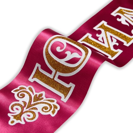 Tape "Jubilee", 3D satin, burgundy-1