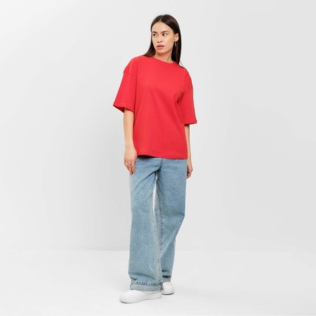 Women's T-shirt MIST BASIC, S-M size, red color-5