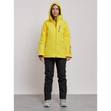 Ski costume female winter, size 42, yellow color-4