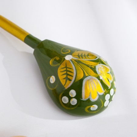Spoon Polobaska "Green painting", handmade-3