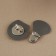 Bag's fastener, sewing, 6 × 4 cm, gray/silver color