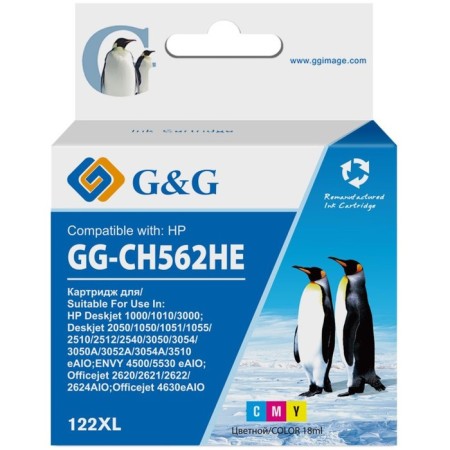 Inkjet cartridge g & g gg-ch562he 122 multicolor (18ml) for HP DJ 1050A/2050A/3000