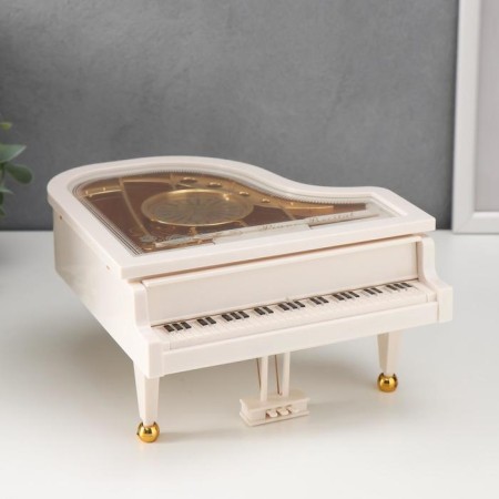 Musical Musical Casket "White Piano with Ballerina" 10.5x17.5x18.5 cm