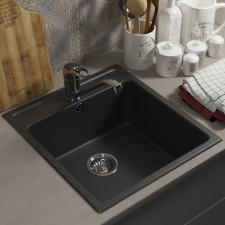 Kitchen carrier made of stone uperwood upd-406, 480x430 mm, rectangular, color coal