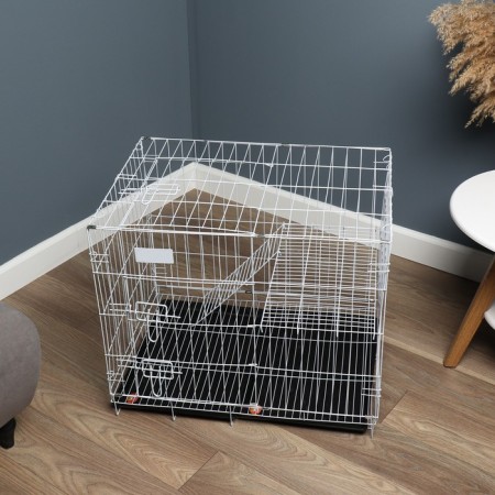 A cell for dogs and cats, a bunk 70 x 50 x 60 cm, white-3