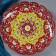 Largan Rishtan ceramics "Flowers", 31 cm, red, corrugated