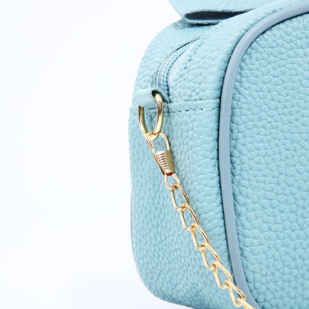 Bag Cross-Bodi with a zipper, blue color-4