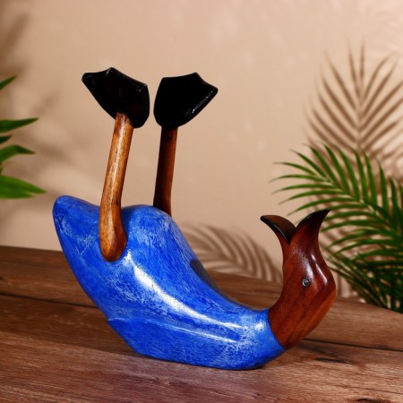Stand for the bottle "Duck Blue" wood 25x10x20 cm