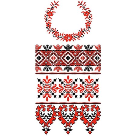 Set for embroidery the rushnik with a cross "Traditional pattern", hb, 2 m-1