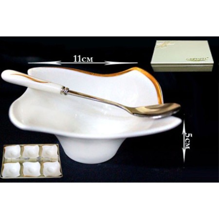 A set of Lenardi Saladniki "Angelika" with spoons, size 11x11 cm, 6 pcs