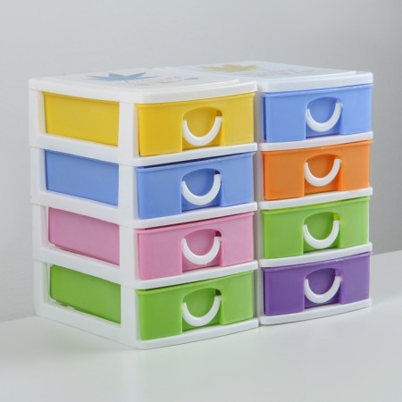 Mini - chest of drawers for trifles 4 sections "Rainbow", 13 × 9 × 14.5 cm, color mix-9