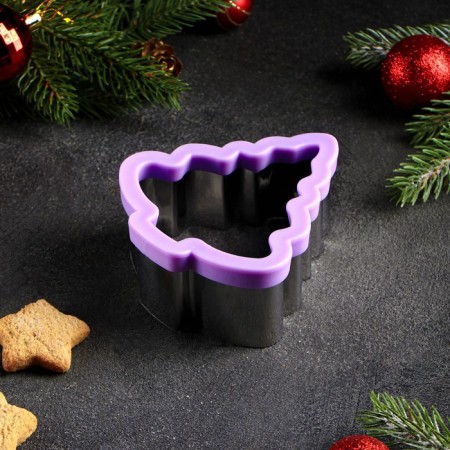 Form for cutting the cookies "Christmas tree", 9.7 × 5 × 10.7 cm, color mix