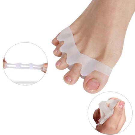 Correctors - fingers for fingers, 4 separators, silicone, 8 × 3 cm, pair, white color-5