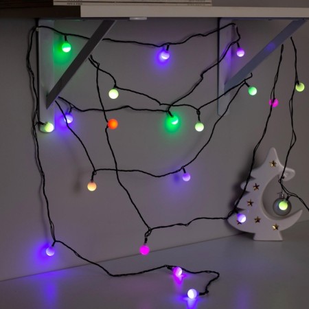 Garland “thread” 5 m with nozzles “white balls”, ip20, dark thread, 20 LED, glow of multi (RG/RB), blinking, 220 V-4