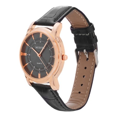 Men's wrist watch, d-3.8 cm, black strap-2