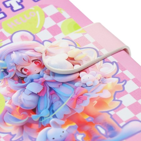 Notebook Gift Book 96l, line, with a knife, cut with a pattern of the cover, anime (12.9x9cm) 10539-4