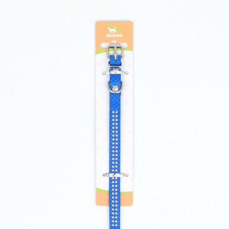 The collar of rivet with 2 rows of rivets, 33 x 1.2 cm, Osh 23-29, blue-7