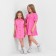 Children's dress with kaftan pockets, size 30 (98-104 cm), bright pink color