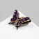 Brooch "Butterfly" Dark, black-purple color in black gold