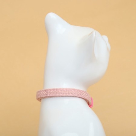 Koshachi collar "tenderness", with a bell and suspension, 30 x 1 cm, polyester, pink-3