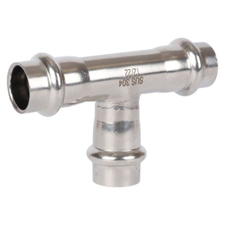 The tee of equivalent Rommer RSS-0013-000015, VPR, D = 15 mm, press, stainless steel