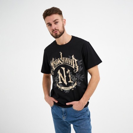 Male T -shirt KAFTAN "Number one", black, size 50