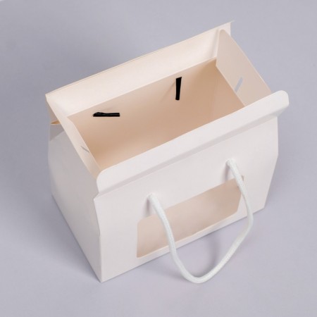 Box-pack, with a window and handles, white, 15 x 11 x 9 cm-3