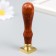 Printing for wax with a wooden handle "Flowers in patterns" 9x2.2x2.2 cm
