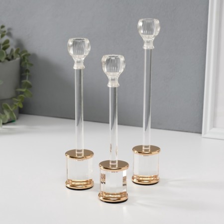 Summary metal, acrylic "quadria" d = 2.2 cm, set 3 pcs h = 24.5 cm, 22 cm, 20.5 cm-2
