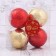 Set of balls plastic D-6 cm, 4 pcs "wavy faces" of red-gold