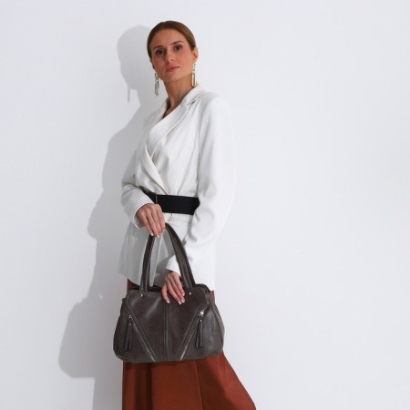 Bag-tout on lightning, beige color-6