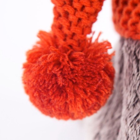 Soft toy "Basik" in a knitted hat and scarf, 22 cm-3