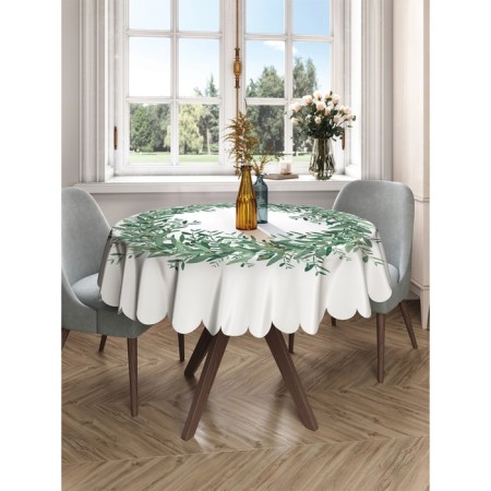 The tablecloth “Summer wreath of greenery”, round, Saten, D = 150 cm-2