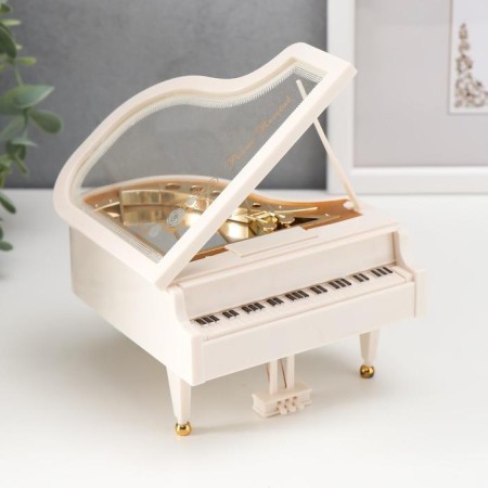 Musical Musical Casket "White Royal with Ballerina" 12x13.5x8.5 cm-1