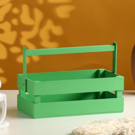 Wooden Kashpo 24.5 × 13.5 × 9 cm "Two Light", two -string, green giving beautifully
