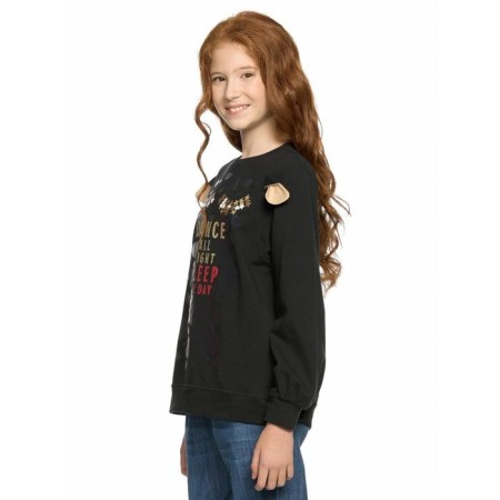 Sweatshirt for girls, height 116 cm, black color-1