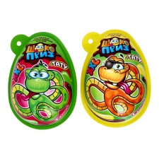 Cookies with chocolate paste and a toy 