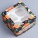 Folding box for 4 cupcakes with a “spice” window, 16 x 16 x 10 cm, New Year