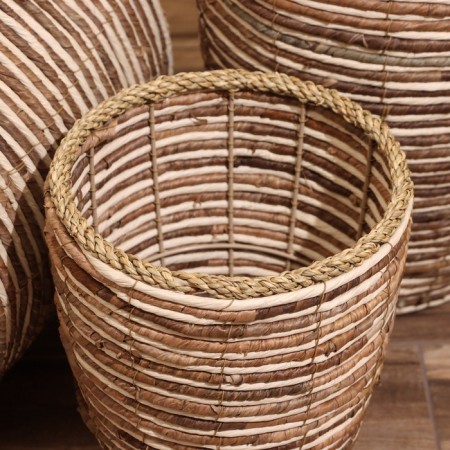 A set of wicker pots, 3 pcs, height 39x39x49 cm-2