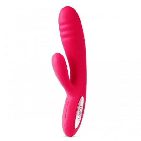 Vibrator with clitoral stimulant Svakom adonis, heated, silicone, pink, 20 cm