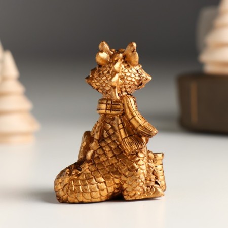Polystone souvenir "Bronze Dragon in a scarf with coins" MIX 4.8x4.3x6 cm-4