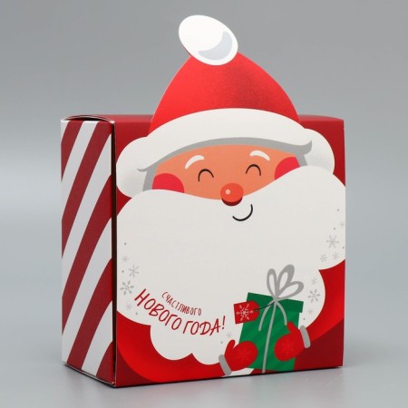 Folding box "Santa Claus", 15 x 15 x 8 cm, new year-3